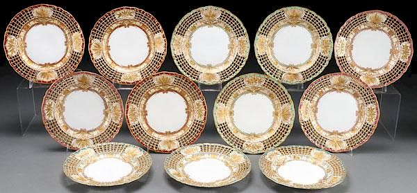 Appraisal: A SET OF KPM PORCELAIN DESSERT PLATES A SET OF