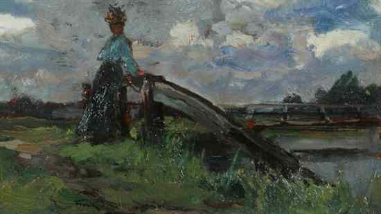 Appraisal: FRANCK SPENLOVE- SPENLOVE British - LADY ALONG RAIL ON BREEZY