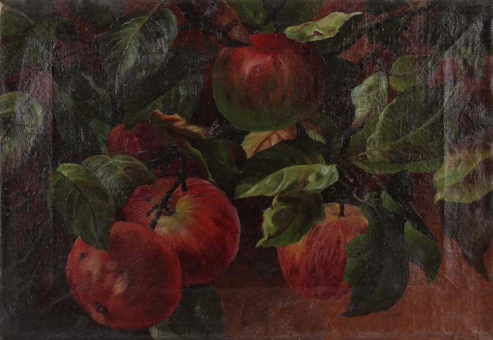 Appraisal: American School th C Painting of Apples American School th