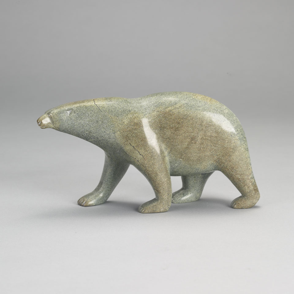 Appraisal: JOHNNY SAGGIATOK Cape Dorset POLAR BEAR Soapstone signed in syllabics