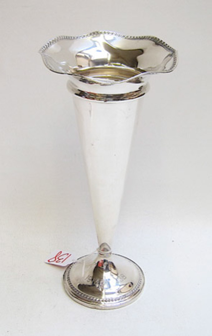 Appraisal: AMERICAN STERLING SILVER TRUMPET VASE by Harris Schafer Co Height