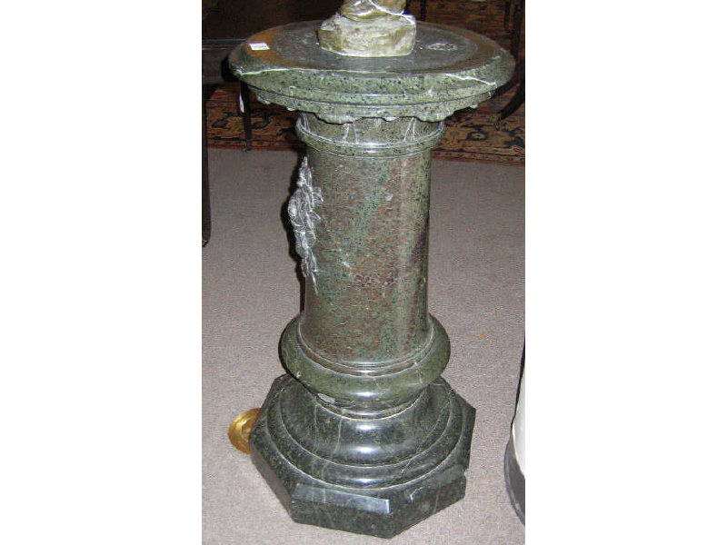 Appraisal: CONTINENTAL TH CENTURY VERDE PEDESTAL With molded circular top showing