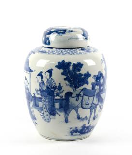 Appraisal: A CHINESE BLUE AND WHITE GINGER JAR AND COVER A