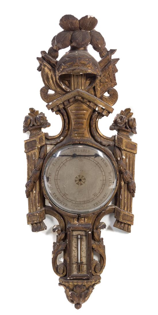 Appraisal: Sale Lot A Louis XVI Giltwood Barometer late th early