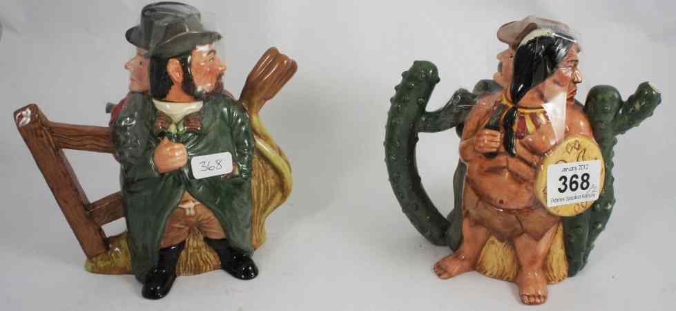 Appraisal: Royal Doulton Character Teapots Cowboy and Indian D and Gamekeeper