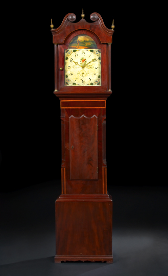 Appraisal: Regency Mahogany Tallcase Clock early th century the hood with