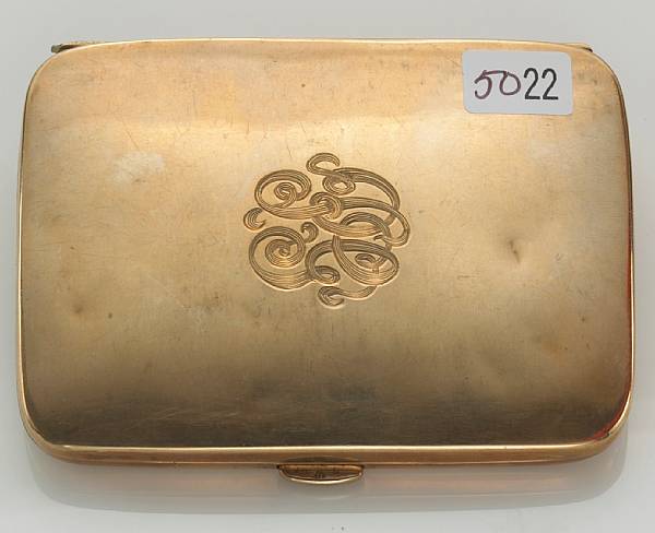 Appraisal: A k gold cigarette case weighing approximately gr dimensions x