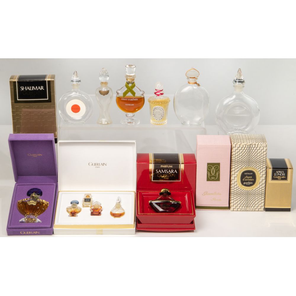 Appraisal: GUERLAIN PERFUME BOTTLE COLLECTION items including Shalimar seemingly unopened with