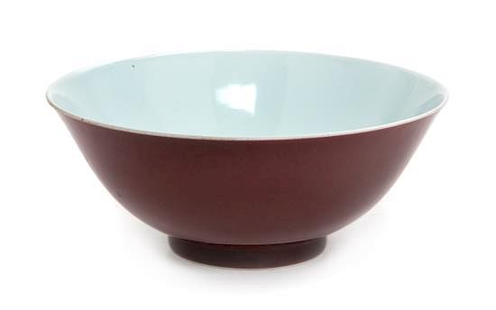 Appraisal: A Copper Red Glazed Porcelain Bowl Diameter inches A Copper