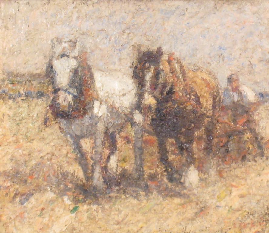 Appraisal: HARRY FIDLER - Ploughing a Field signed 'Fidler' lower right