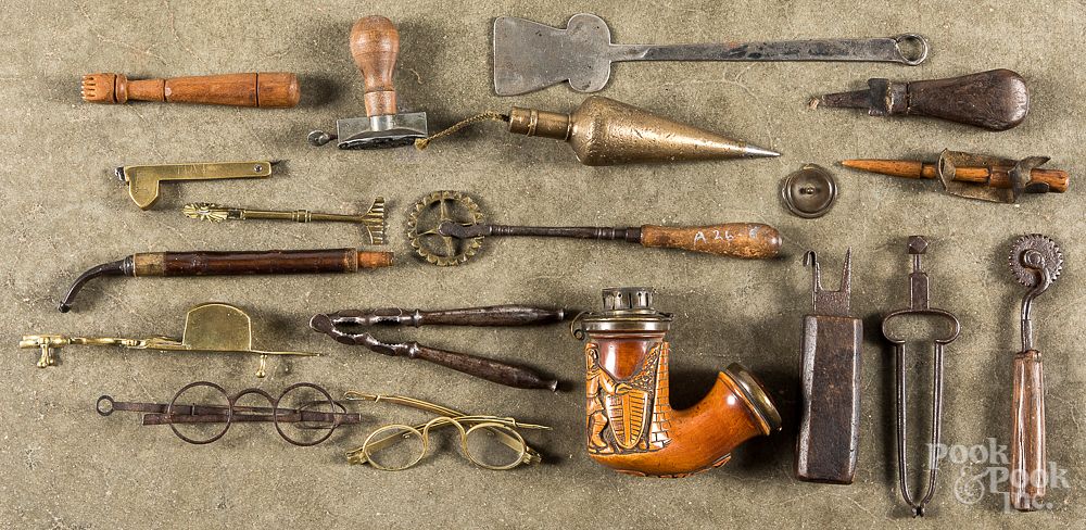 Appraisal: Early tools and accessories Early tools and accessories to include