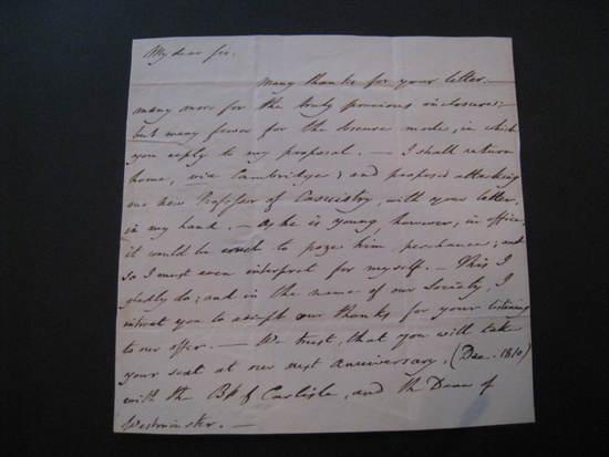 Appraisal: BURNEY Charles Jr - Autograph letter signed C Burney to