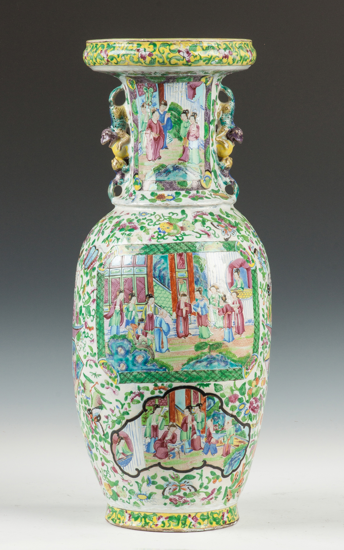 Appraisal: Chinese Porcelain Hand Painted Vase Various scenes of Chinese life