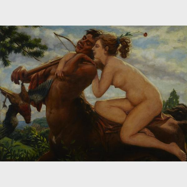 Appraisal: Haydn th th Century DIANA ENDYMION AND SATYR Austrian Oil