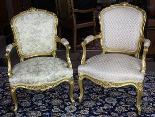 Appraisal: Lot of Louis XV style giltwood salon suite Lot of