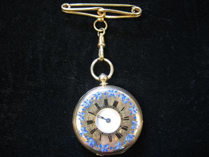 Appraisal: karat yellow gold and enamel pocket watch karat yellow gold