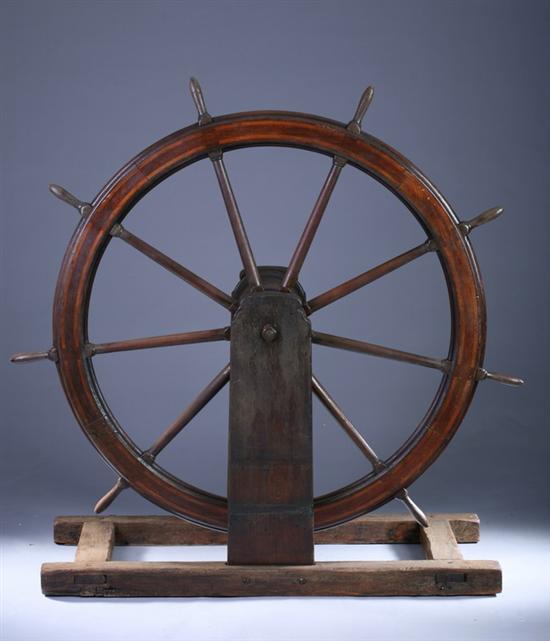 Appraisal: AMERICAN OAK SHIP'S WHEEL Late th - early th century