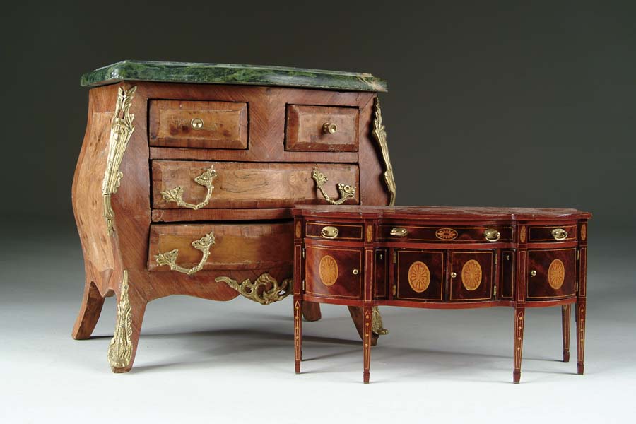 Appraisal: LOT OF TWO PIECES GOOD QUALITY REPRODUCTION MINIATURE FURNITURE Consisting