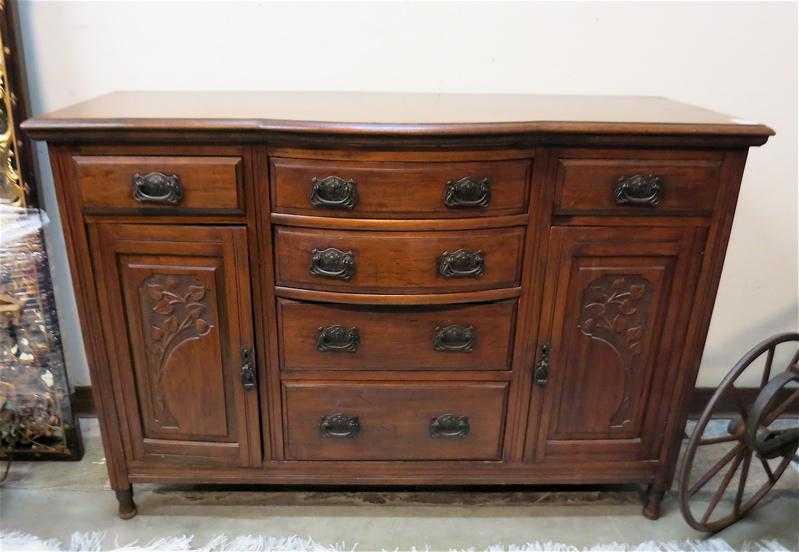 Appraisal: VICTORIAN CARVED WALNUT BUFFET English late th century H x