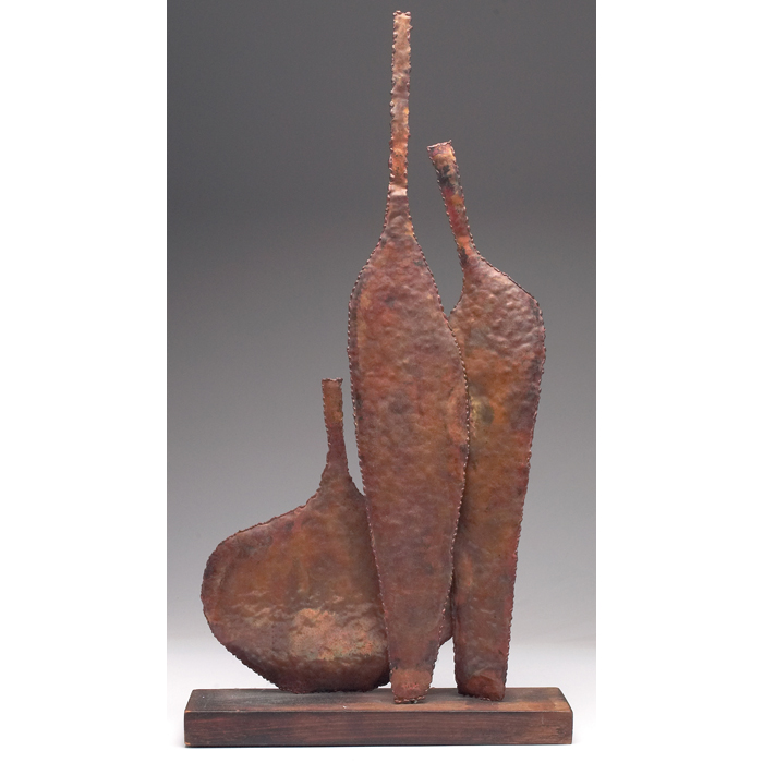 Appraisal: Marcello Fantoni sculpture Italy hammered copper shapes marked FANTONI FIRENZE