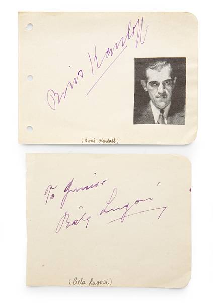 Appraisal: A Bela Lugosi and Boris Karloff set of signatures s