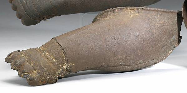 Appraisal: A left-hand elbow gauntletearly th century Comprising an arm defence