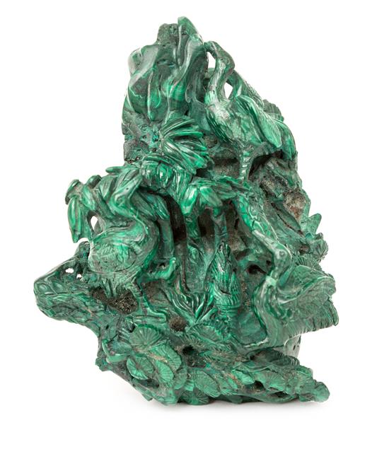 Appraisal: Sale Lot A Carved Malachite Model of a Crane -