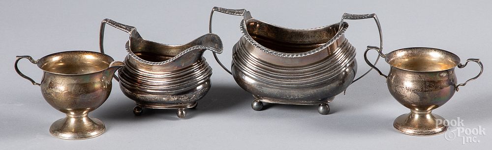 Appraisal: English silver creamer and sugar etc English silver creamer and