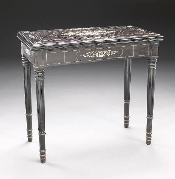 Appraisal: A Milanese bone inlaid ebonized games table late th century