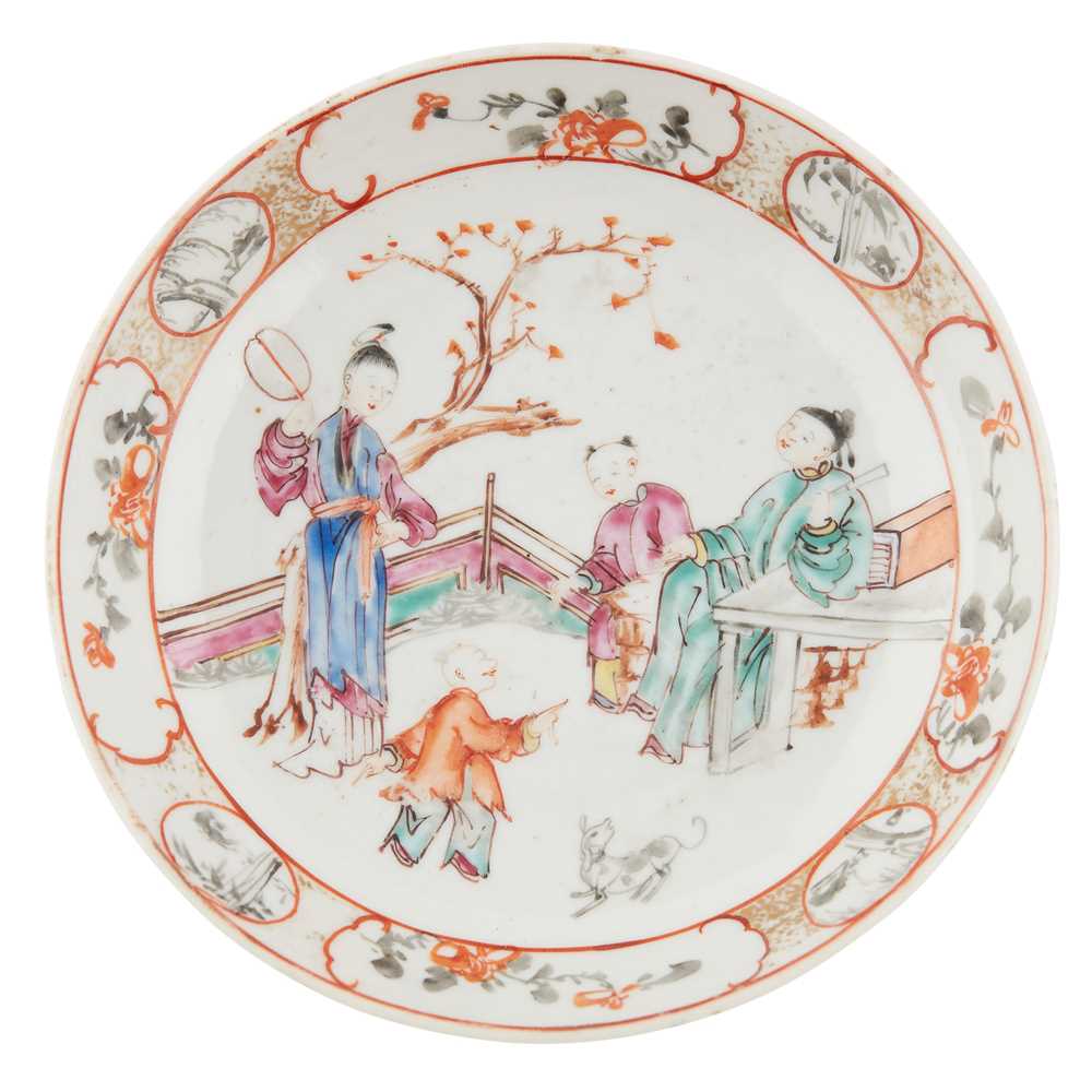 Appraisal: FAMILLE ROSE SAUCER QING DYNASTY TH- TH CENTURY thinly potted