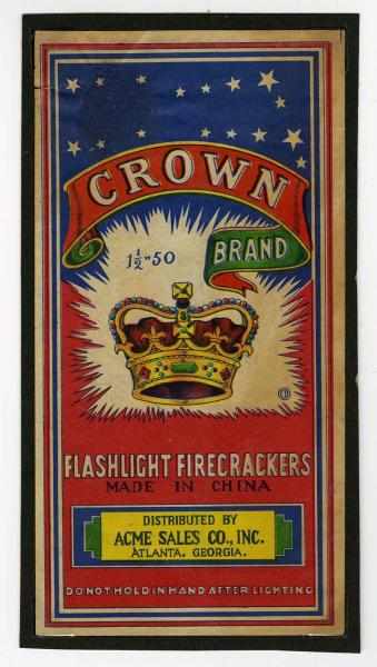 Appraisal: Crown - -Pack Firecracker Label Class Distributed by Acme Sales