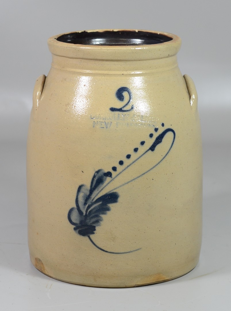 Appraisal: gallon blue decorated stoneware jar Connolly Palmer New Brunswick h