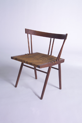 Appraisal: GEORGE NAKASHIMA Prototype Grass Seat chair crafted of walnut with