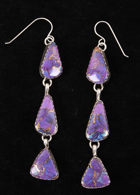 Appraisal: Navajo Sugilite Bronze Pendant Earrings Featured in this lot is