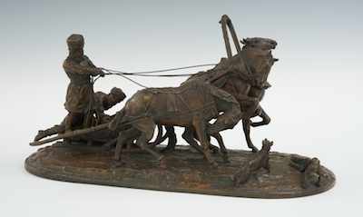 Appraisal: After Evgeni Alexandrovich Lanceray Hungry Wolves An early re-cast bronze