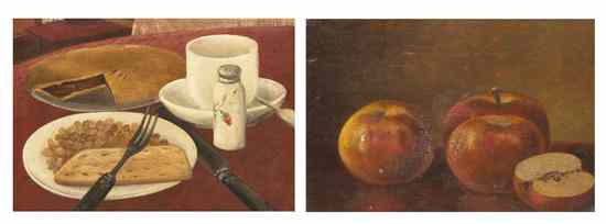 Appraisal: American School th th century Still Life with Apples and