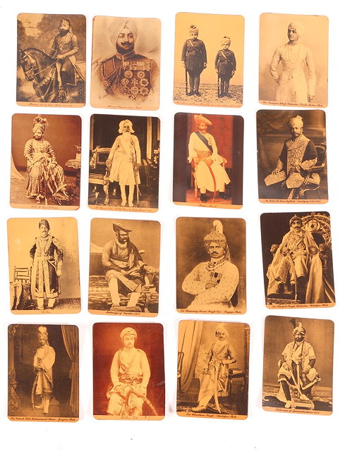 Appraisal: A COLLECTION OF SIXTEEN PHOTOGRAPHIC POSTCARDS of Indian Nobleman by