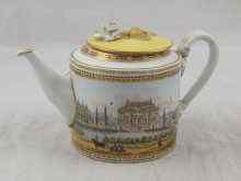 Appraisal: A Meissen drum teapot circa - with the view of