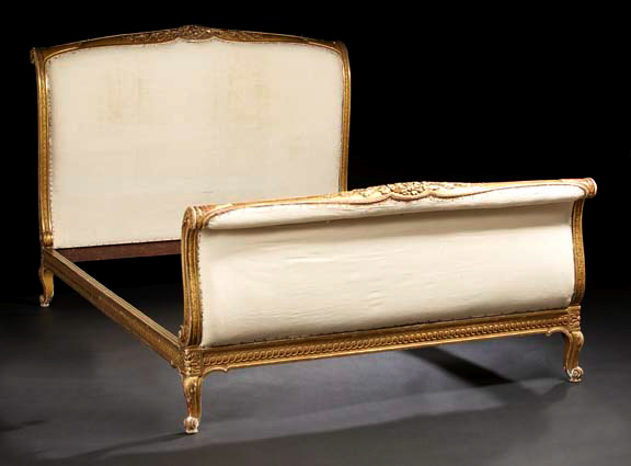 Appraisal: Louis XV-Style Giltwood Bed third quarter th century the headboard