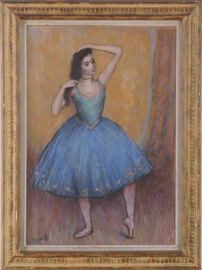 Appraisal: LOUIS KRONBERG - DANSEUSE IN BLUE Pastel on paperboard x