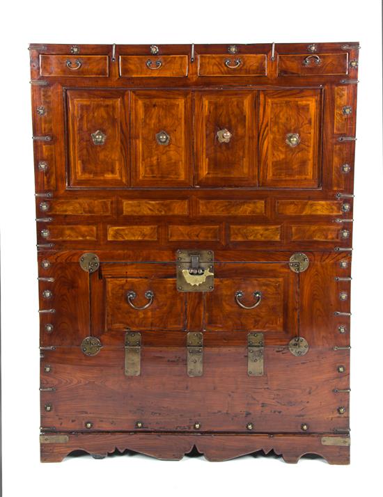 Appraisal: Sale Lot A Korean Elmwood Storage Cabinet yi dynasty th