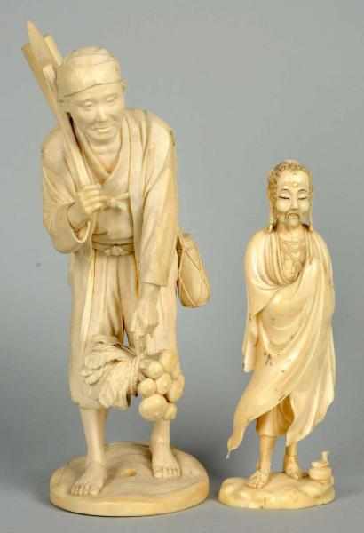 Appraisal: Lot of Ivory Oriental Figures Both are signed Includes one