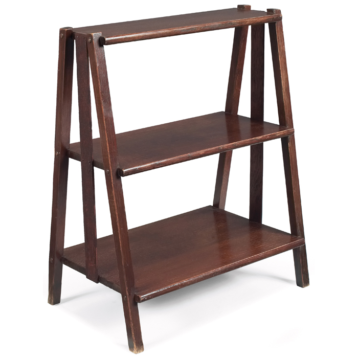 Appraisal: Lakeside Craftshop magazine stand three shelves with splayed legs re-coated