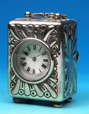 Appraisal: A late Victorian silver cased carriage timepiece with French movement