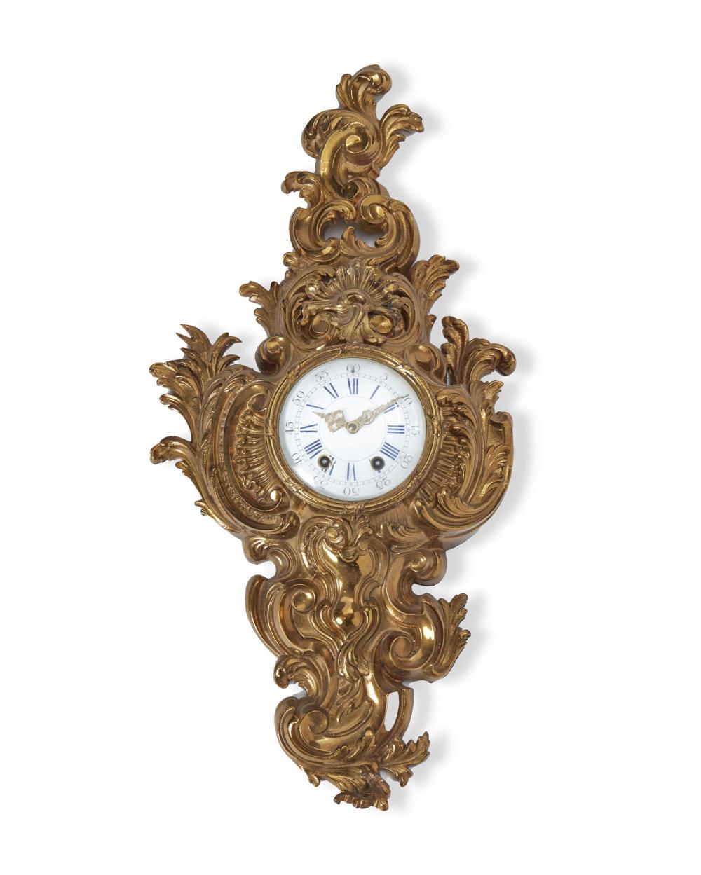 Appraisal: A French Louis XV-style cartel wall clock Second Half th