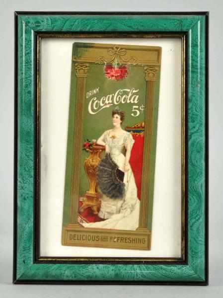 Appraisal: Coca-Cola Bookmark Description Framed under glass Beautifully embossed cardboard with