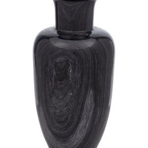 Appraisal: A Modern Black Marble Vase Height x diameter inches Property