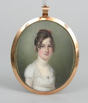 Appraisal: Portrait Miniature Of An Unidentified Sitter Initialed I P Dated