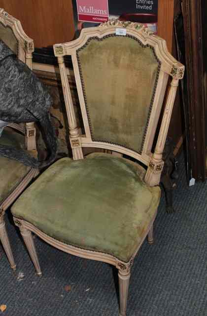 Appraisal: A SET OF SIX CONTINENTAL CREAM PAINTED DINING CHAIRS with