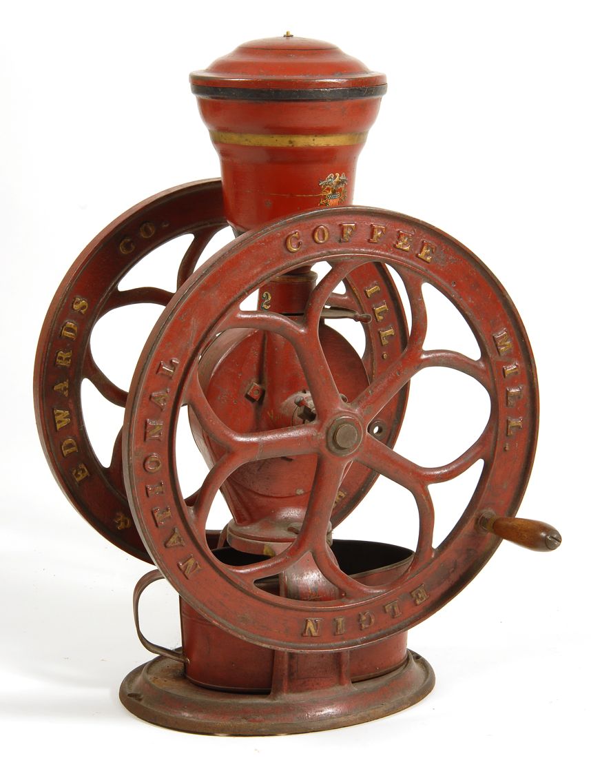 Appraisal: ELGIN NATIONAL COFFEE GRINDER American th CenturyMade by Woodruff Edwards